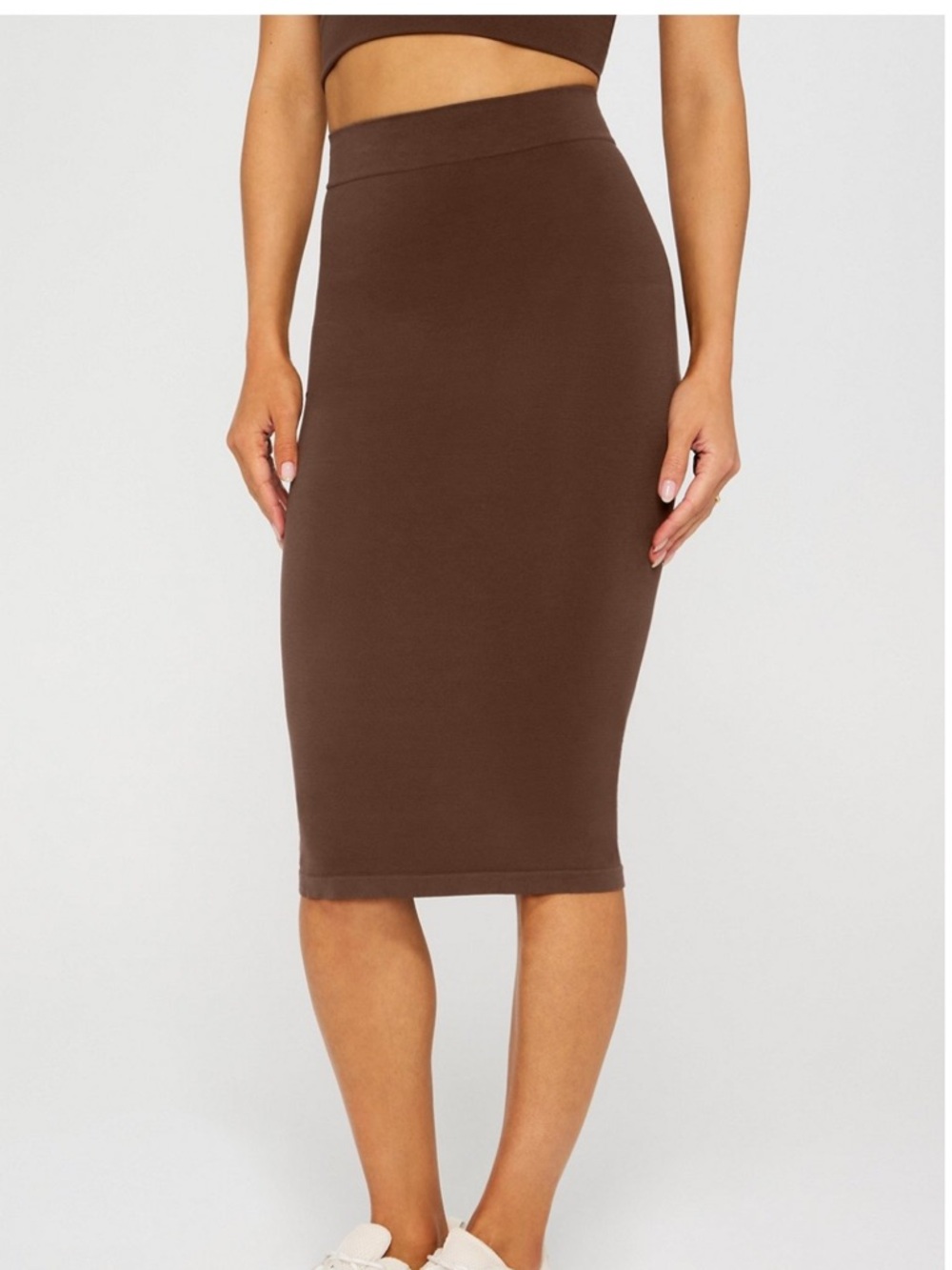 Yitty Smooth As Hell Shaping Midi Skirt Bossed Up Brown XS